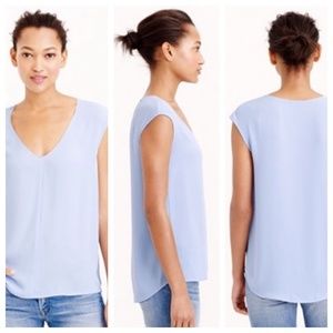 J.Crew Cap-Sleeve Shirttail Blouse - Orchid Blue